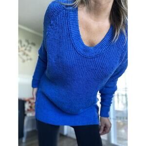 FREE PEOPLE Sunday Scoop Hi-Low Tunic Sweater oversized Cotton Blend XS/TP